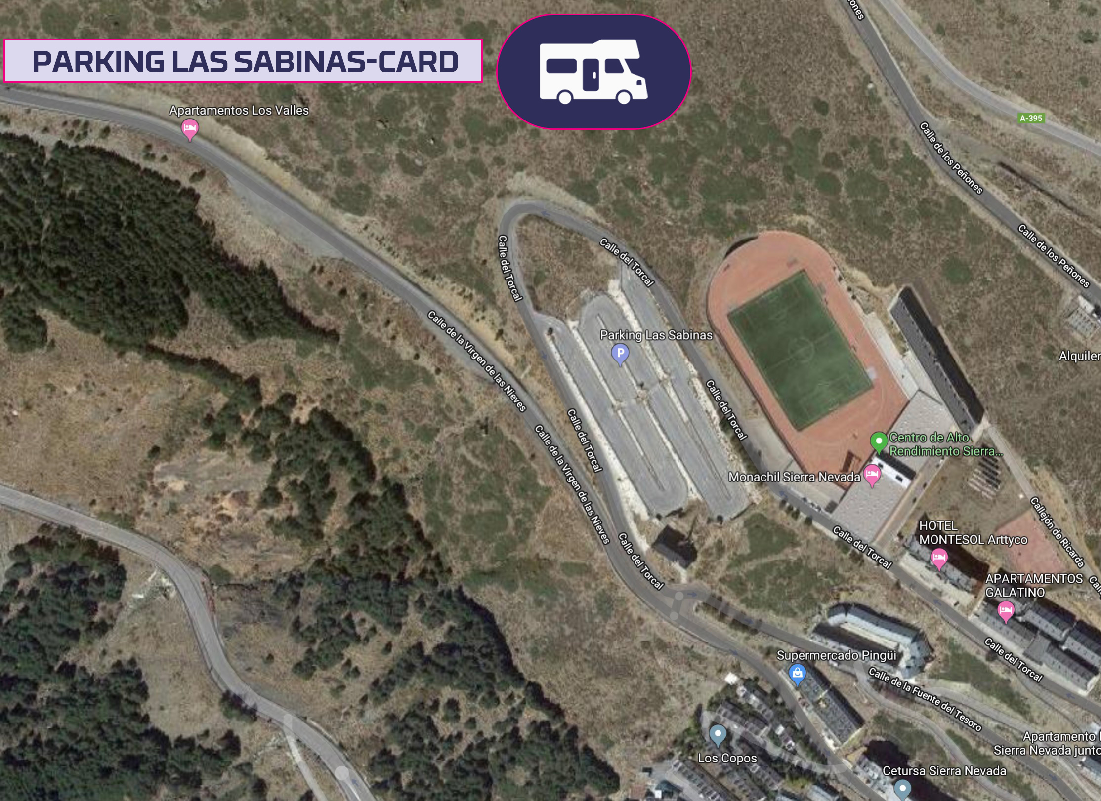 Parking Las Sabinas CARD Autocaravanas Sierra Nevada