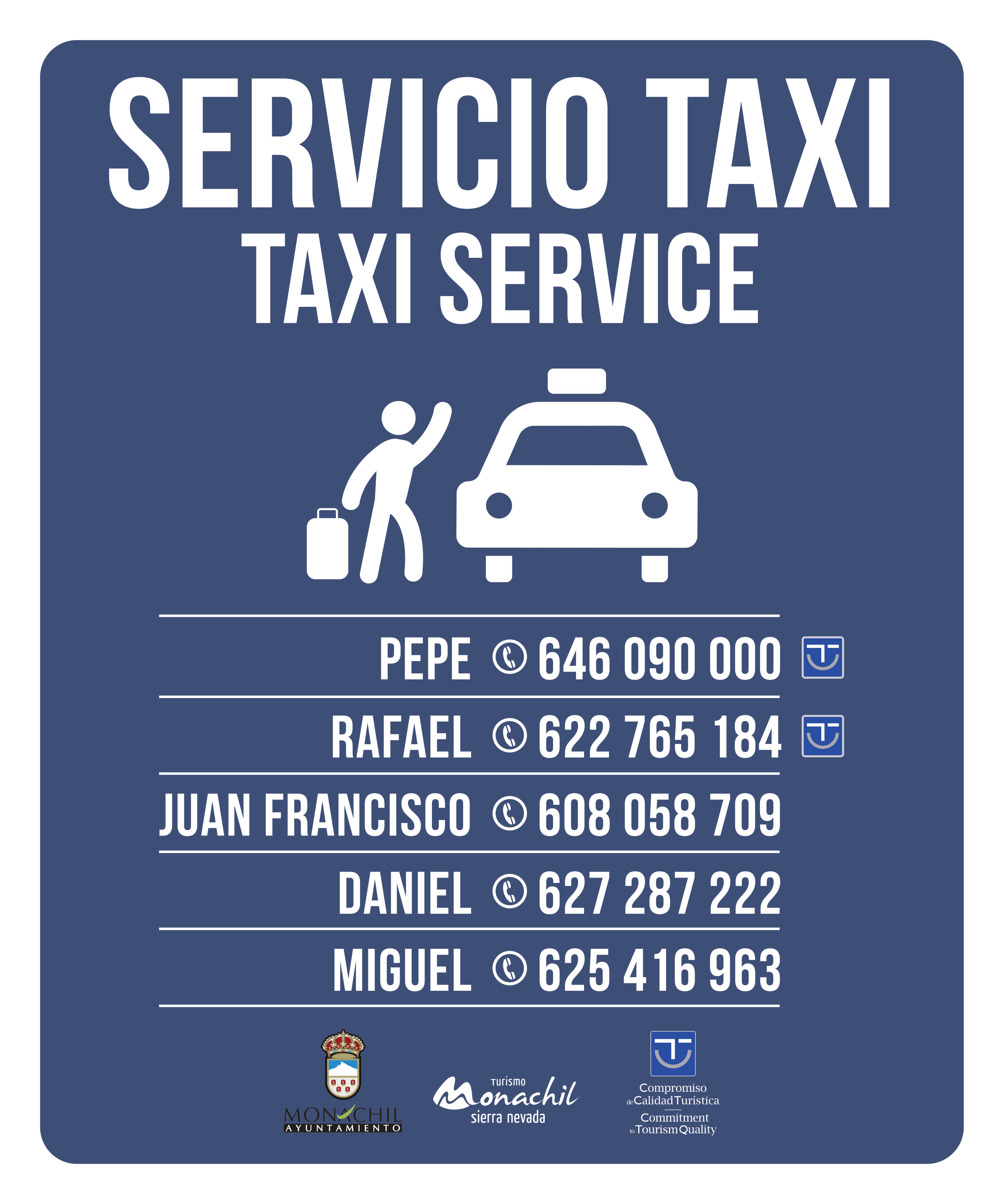 Servicio de Taxi, números de teléfono