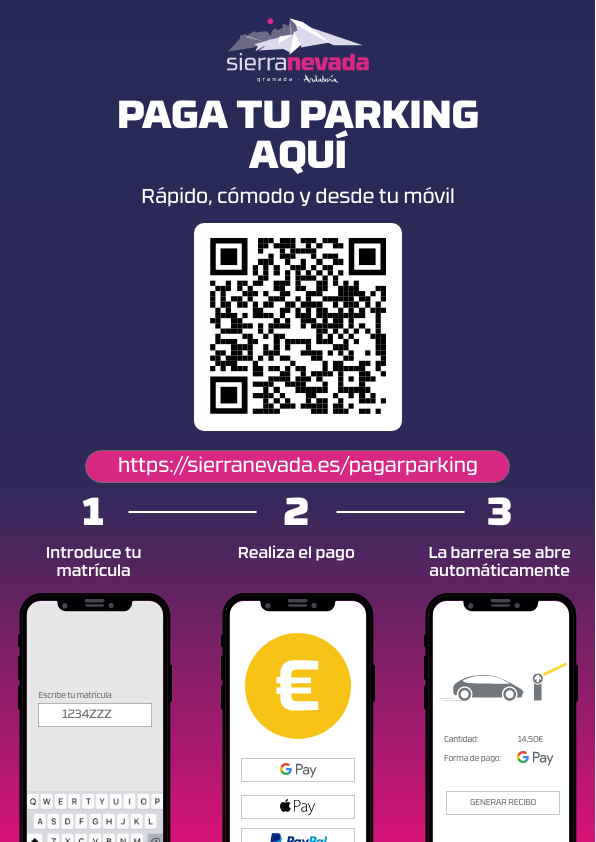 Paga tu parking en Sierra Nevada de forma rápida, cómoda y desde el  móvil 